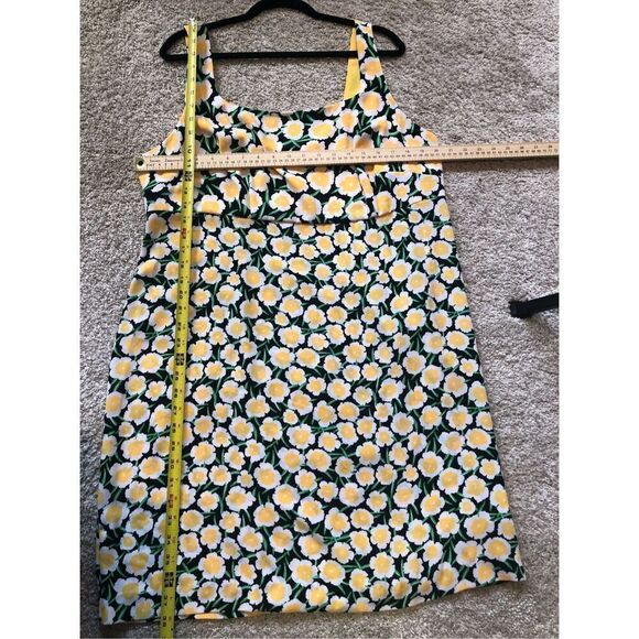 Diane Von Furstenburg Women’s Yellow Floral Sleeveless Tank SunDress Size 17 - Picture 4 of 6